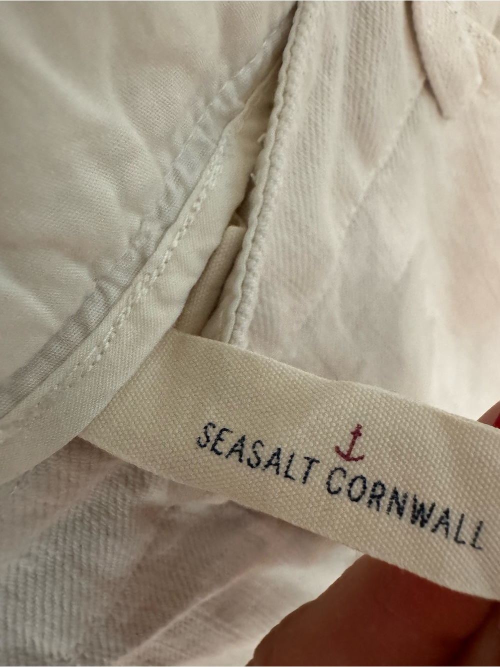 Seasalt Cornwall Cream Ivory denim wide leg cropped pant - size 10